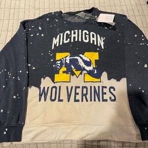 Michigan Wolverines Navy and Cream Sweatshirt